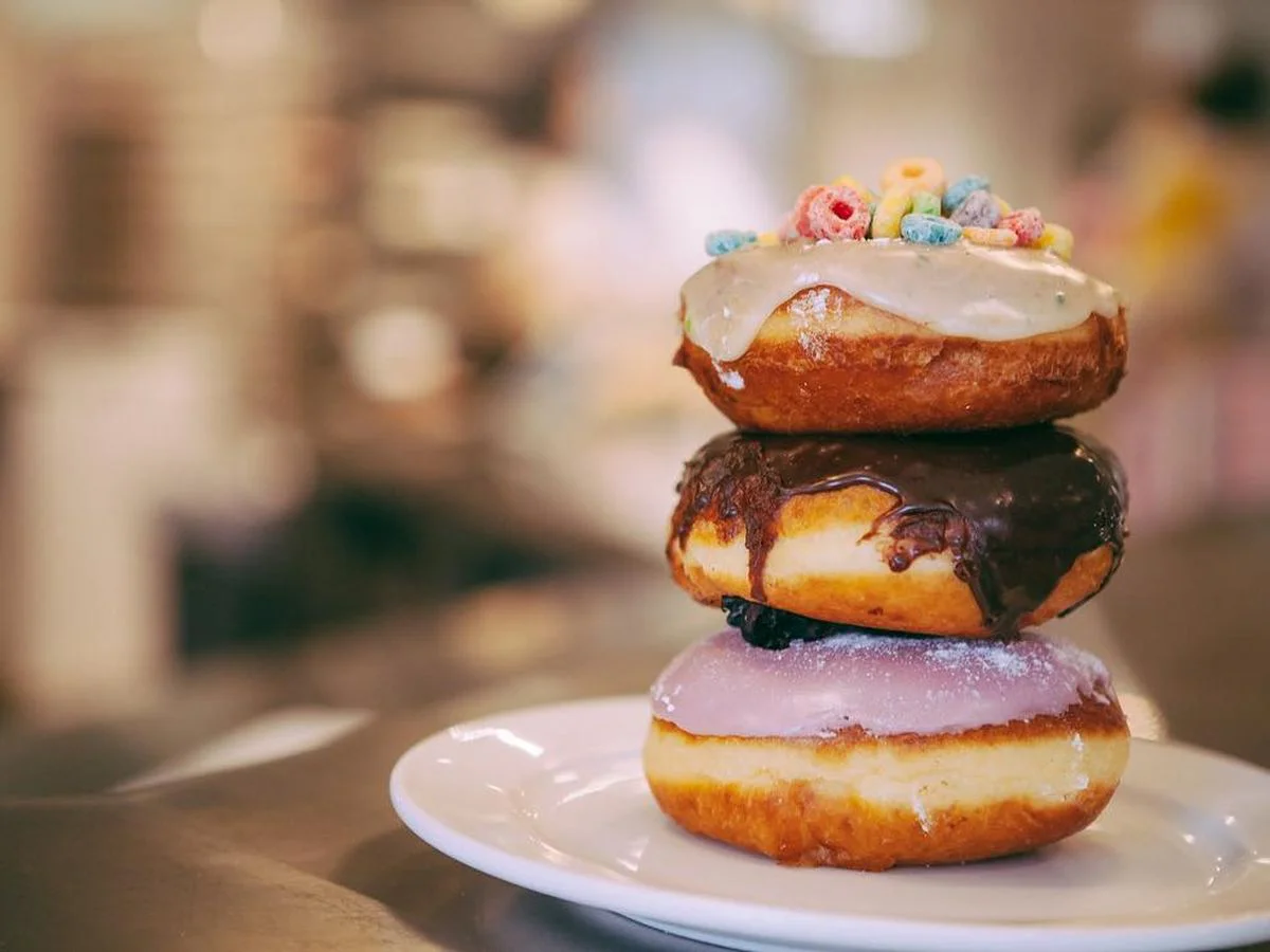 stack of mini donuts on a plate